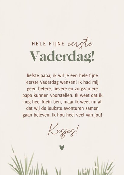 Lieve vaderdagkaart eerste Vaderdag met gansjes zoontje 3