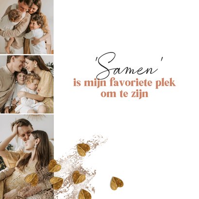 Lieve valentijnskaart fotocollage harten goud 2