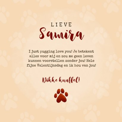 Lieve Valentijnskaart I pugging love you met pug en hartjes 3