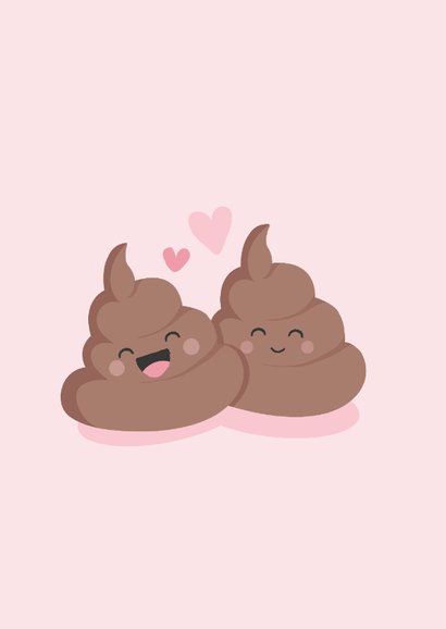 Lieve valentijnskaart met illustratie van twee 'poepies' 2