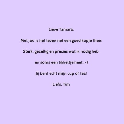 Lieve valentijnskaart - You are my cup of tea 3