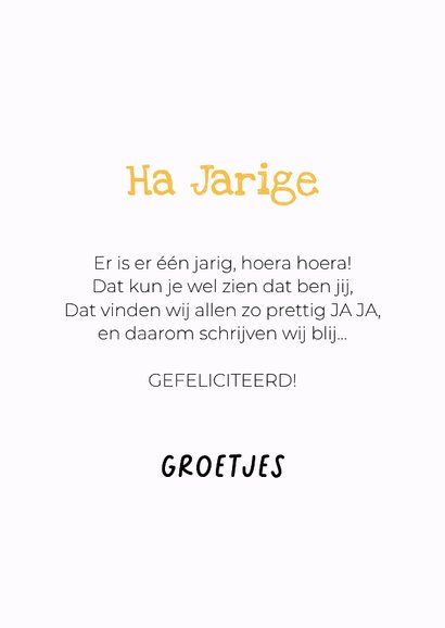 Lieve verjaardagskaart hond met lolly en slingers  3