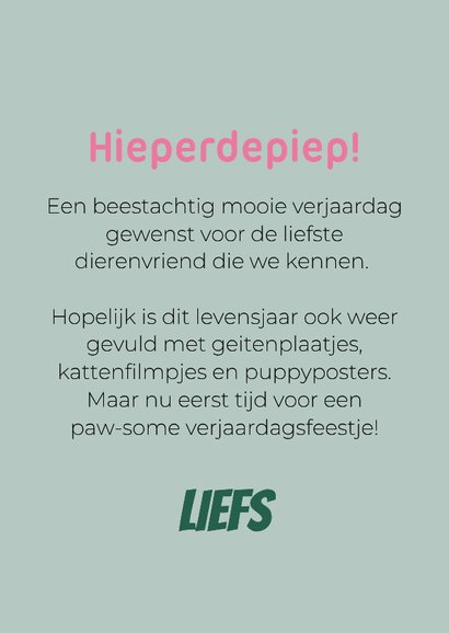 Lieve verjaardagskaart van hond met kraag en tong 3