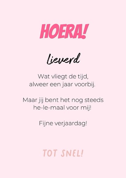 Lieve verjaardagskaart van vrolijke hond met tong uit bek 3