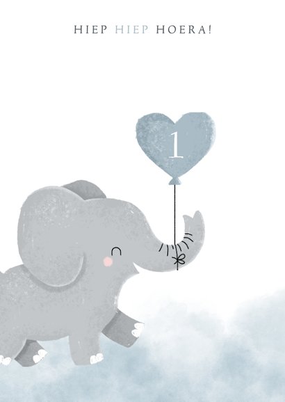 Lieve verjaardagskaart voor tweeling met olifantje en foto's 2