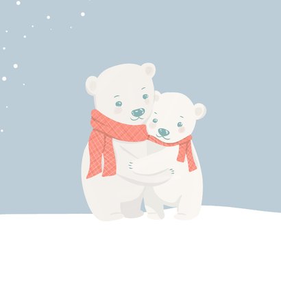 Lieve winterse verjaardagskaart met knuffelende beertjes 2
