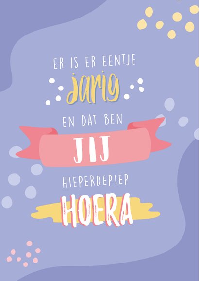 Lila verjaardag felicitatie kaart met typografie 2