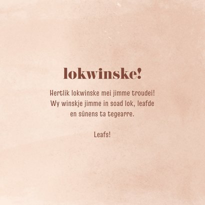 Lokwinske mei jimme troudei felicitatiekaartje 3