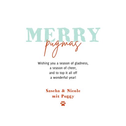 Lustige Weihnachtskarte 'Merry Pugmas' 3