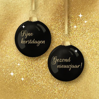 Luxe gouden kerstkaart kerstbal Merry Christmas 2