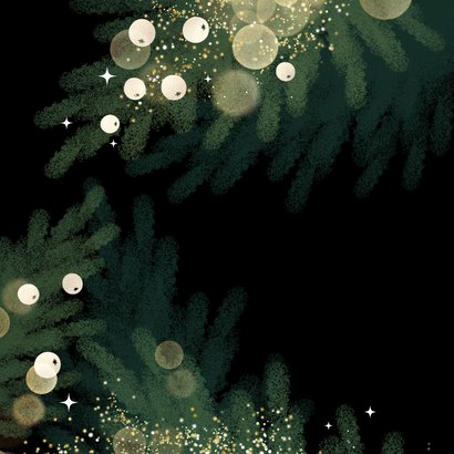 Luxe kerstkaart met twee foto’s en gouden accenten Achterkant