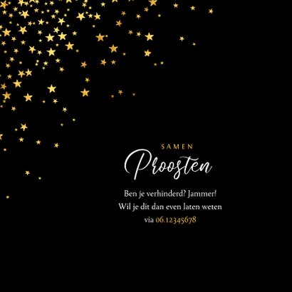 luxe uitnodiging kerstdiner sterren goud confetti 2