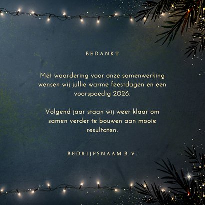Luxe zakelijk bedankkaart kerst met goudlook typografie  3