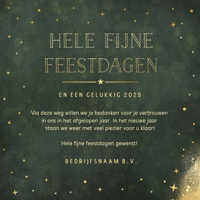 Luxe zakelijke kerstkaart met goudfolie fijne feestdagen 3