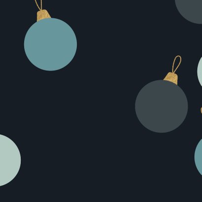Luxe zakelijke kerstkaart met kerstballen Achterkant