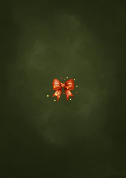 Magisch kerstkaartje kerstboom drie roodborstjes Achterkant