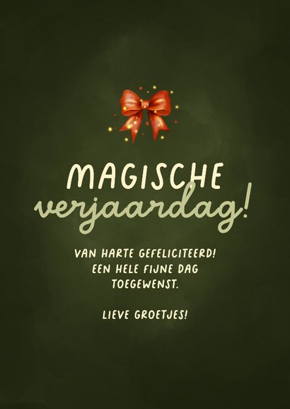 Magisch verjaardagskaartje kerstboom drie roodborstjes 3
