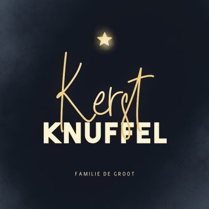 Magische kerstkaart kerstknuffel met sterren 3