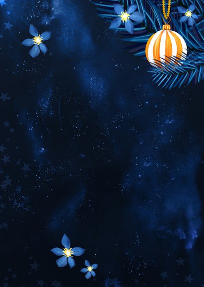 Magische kerstkaart met kolibri en lichtjes Achterkant