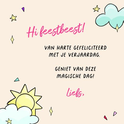 Magische verjaardagskaart met alpaca unicorn 3