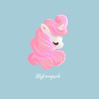 Magische verjaardagskaart met lieve eenhoorn 2
