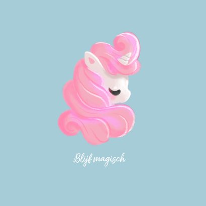 Magische verjaardagskaart met lieve eenhoorn 2