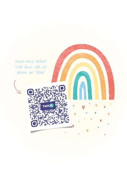 Make-A-Wish kaartje houd hoop met regenboogje en hartjes 2