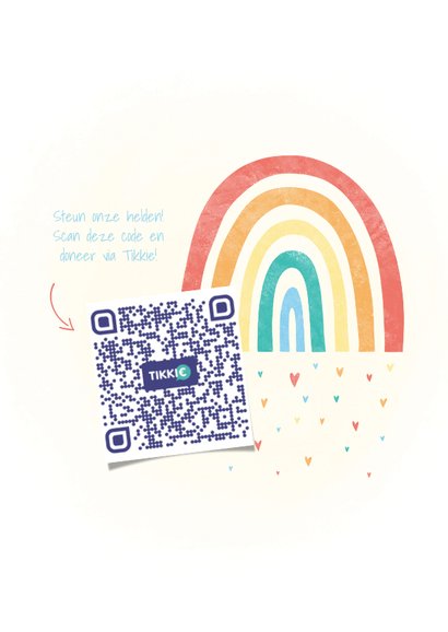 Make-A-Wish kaartje houd hoop met regenboogje en hartjes 2