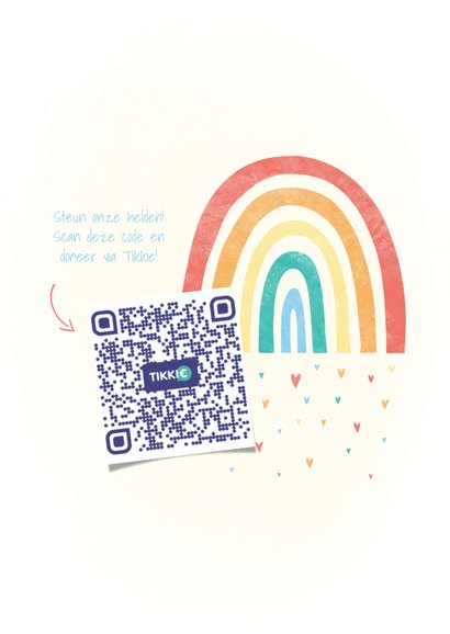 Make-A-Wish kaartje met regenboogje en hartjes houd hoop 2