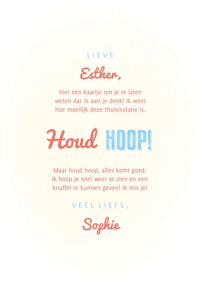 Make-A-Wish kaartje met regenboogje en hartjes houd hoop 3