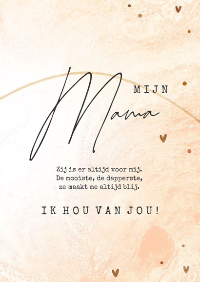 Mama ik hou van jou moederdagkaart stijlvol met foto en hart 3