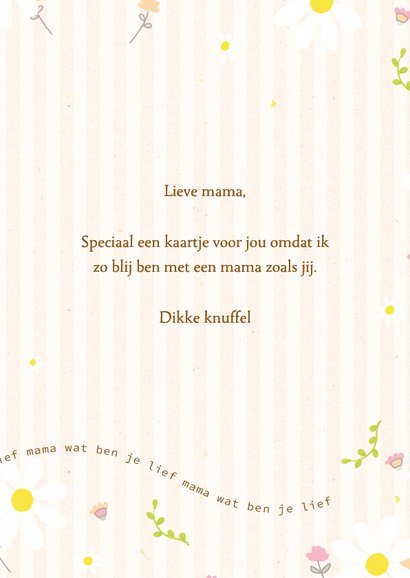 Mama wat ben je lief - flowers and stripes - moederdagkaart 3