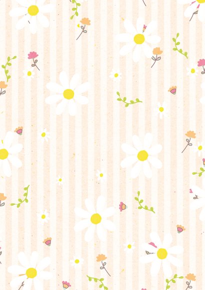 Mama wat ben je lief - flowers and stripes - moederdagkaart Achterkant