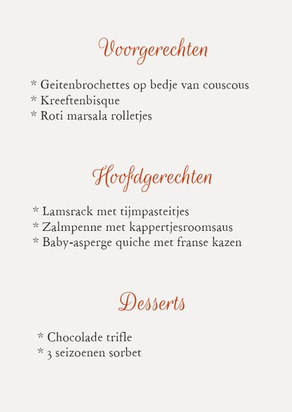 Menu huwelijk iconenhart koper 3