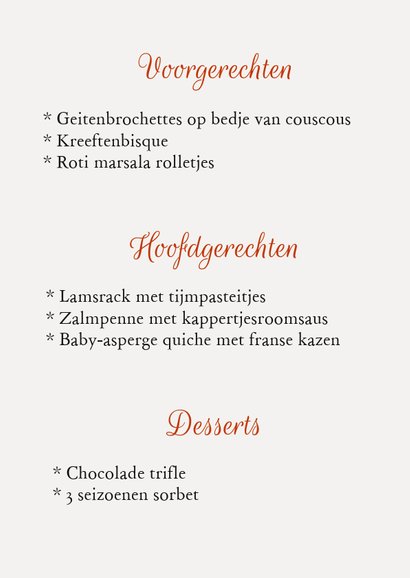 Menu huwelijk iconenhart koper 3