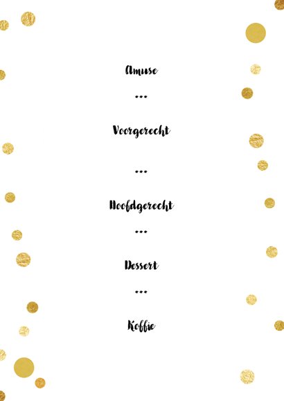 Menu Kerst confetti goud 3