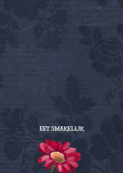 Menu Trouwen Bloemen Schoolbord 2