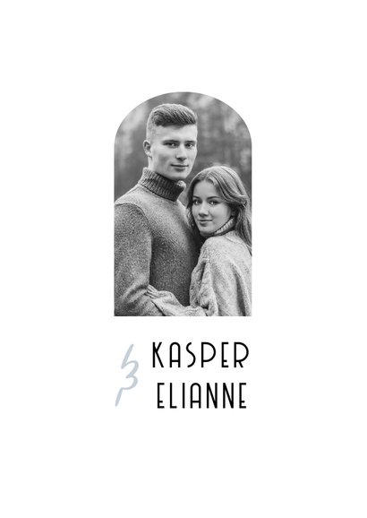 Menu trouwkaart blauw winter wedding ticket 2