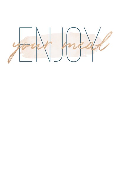Menükarte zur Hochzeit 'Enjoy your meal' im Goldlook 2