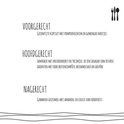Menukaart bestek Black&White 3