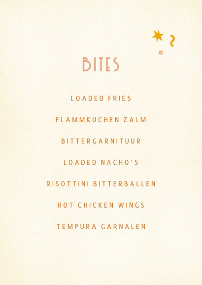 Menukaart bubbles & bites met champagne, drank en glazen 3