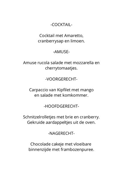 Menukaart eigen foto 3