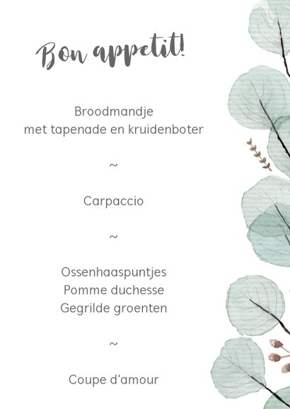 Menukaart eucalyptus 3