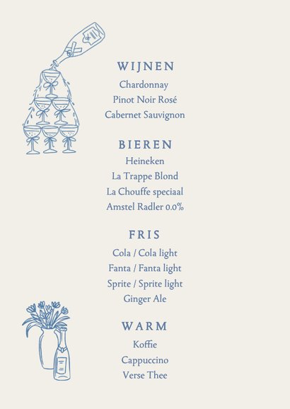  Menukaart feest bruiloft doodle tekening 2