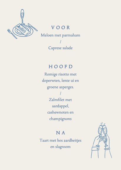  Menukaart feest bruiloft doodle tekening 3