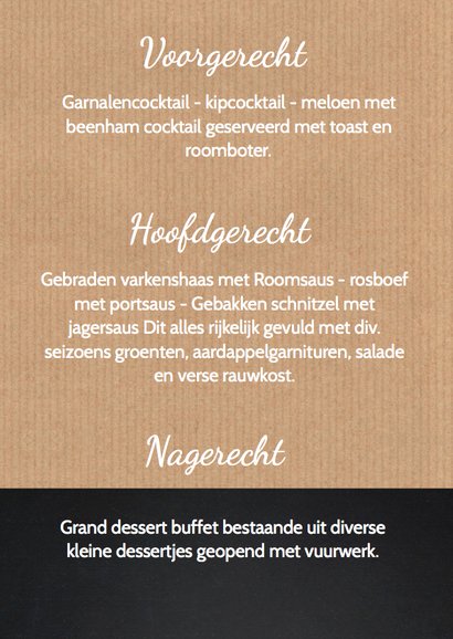 Menukaart kraft hartje - LB 3