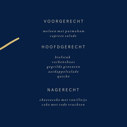 Menukaart met een gouden 'MENU' vierkant 3