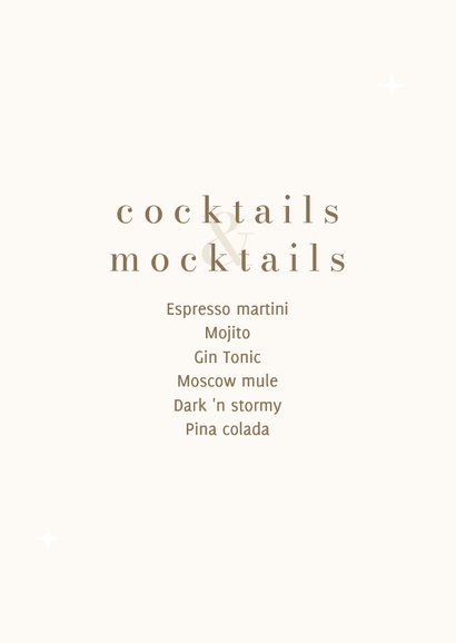 Menukaart minimalistische beige met bruin food & drinks 2