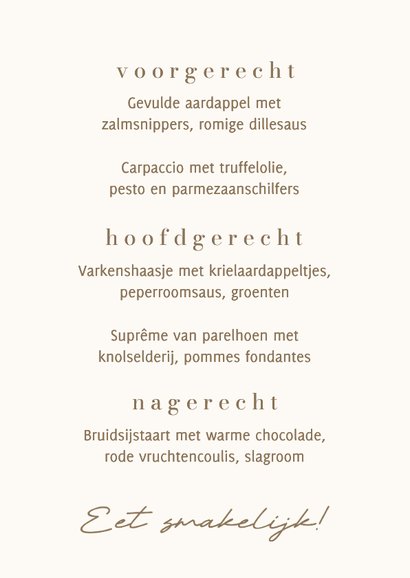 Menukaart minimalistische beige met bruin food & drinks 3