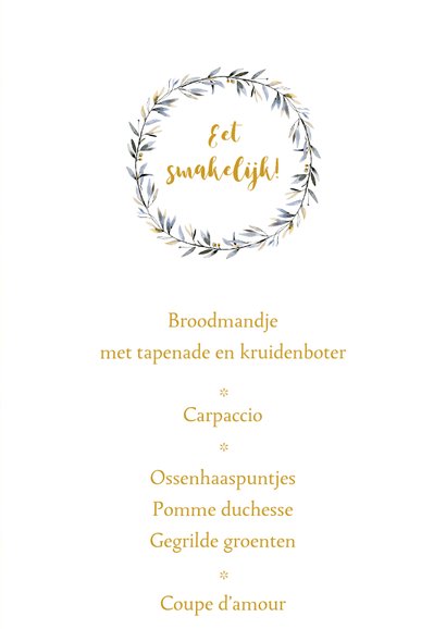 Menukaart oker bladerkrans 3